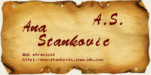 Ana Stanković vizit kartica